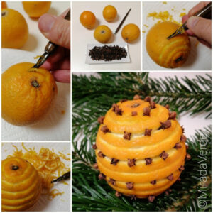 Orange mit Nelken spicken diy Dekoration Anleitung