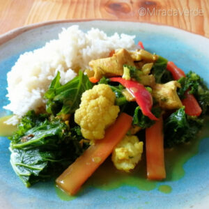 Curry mit Huhn, Gemüse und Reis