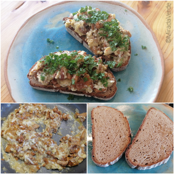 Eierschwammerlbrot mit Petersilie Zubereitung