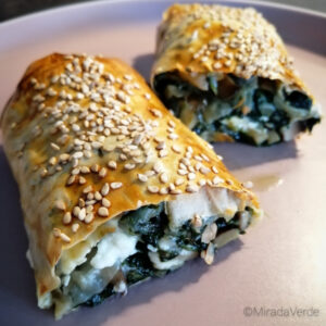 Spinat Champignon Strudel mit Feta