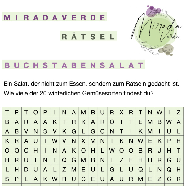 Buchstabensalat Wintergemüse MiradaVerde