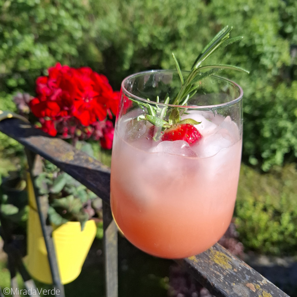 Erdbeer-Rhabarber-Saft mit Rosmarin