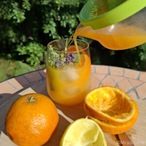 Squeeze me up. Frisch gepresster Orangensaft mit frischem Kräuterbouquet