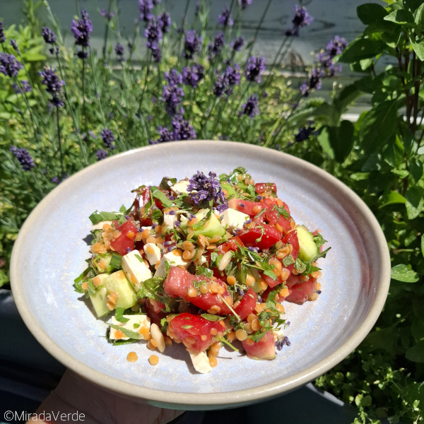 Sommerlicher Linsensalat mit Lavendel & Cumin