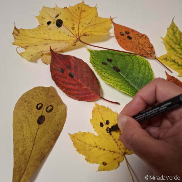 Blättergespenster basteln