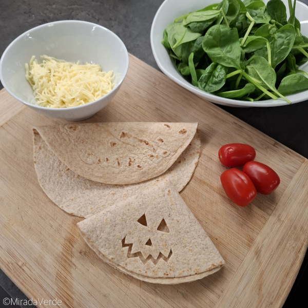 Vegetarische Halloween Quesadilla Zutaten