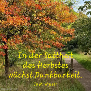 Herbstbaum mit Zitat