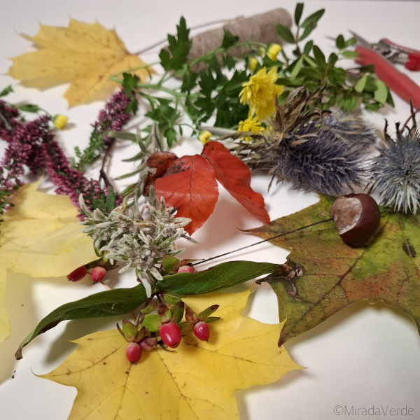 Herbstblätterdeko Material