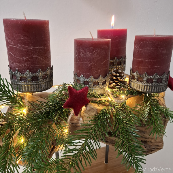 Advent Wurzel Kerze Tanne Lichter