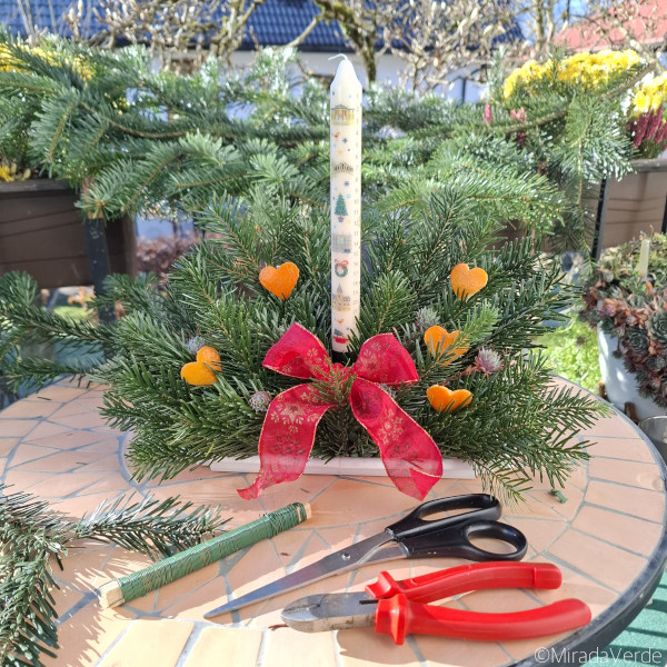 Adventkerzengesteck selbstgemacht