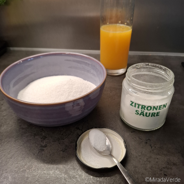 Orangensaft, Zucker, Zitronensäure